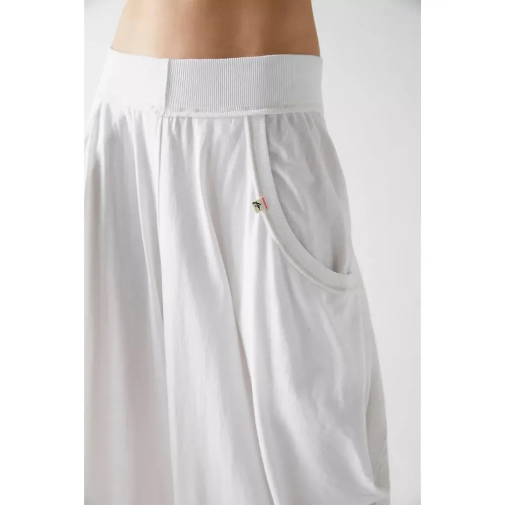 Free People White Flowing Wide-Leg Harem Pants